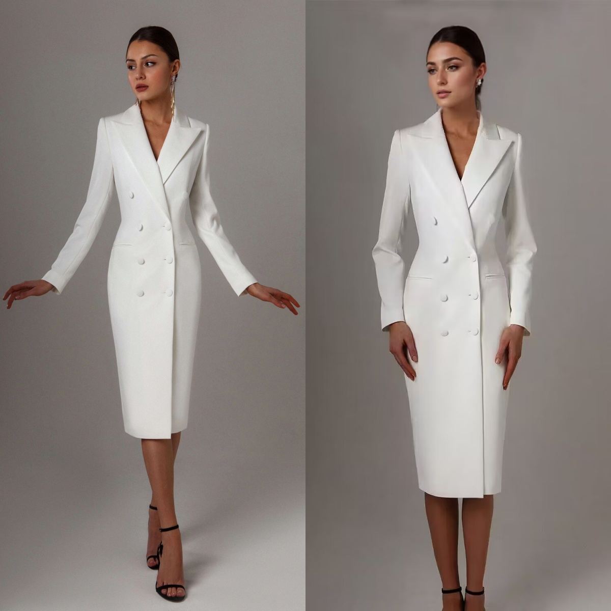 Women Formal Wear M&S - Trắng Đôi Áo Khoác Dài Phù