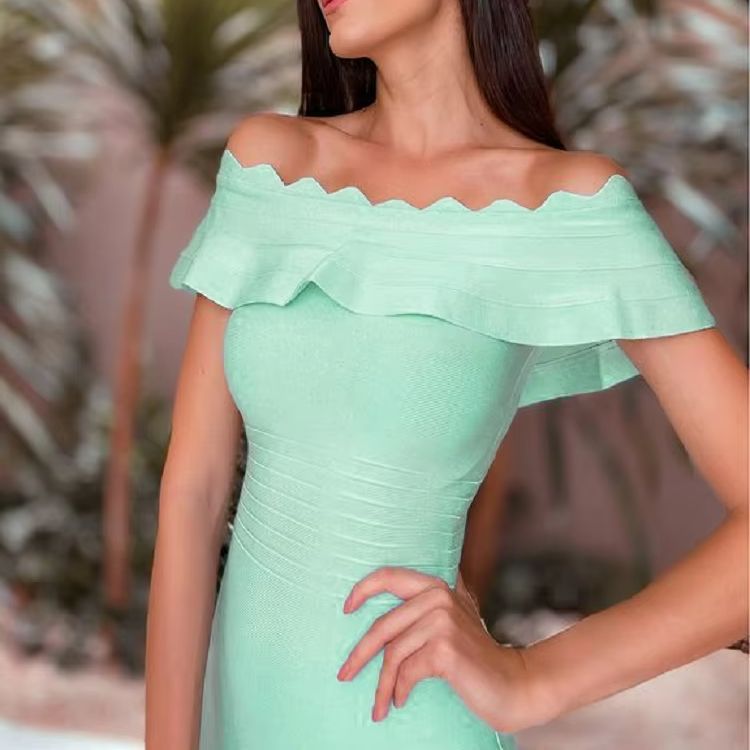 Women'S Green Formal Wear - HQBORY Summer Women long-length bandage Split