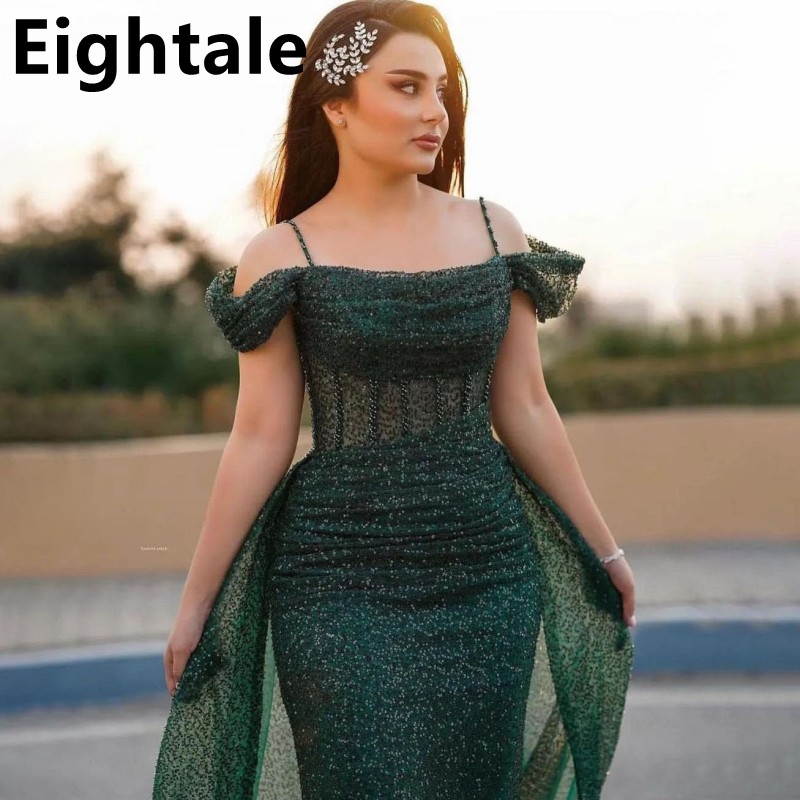 Women'S Green Formal Wear - Eightale 2024 Shinning Sequins Prom Dress