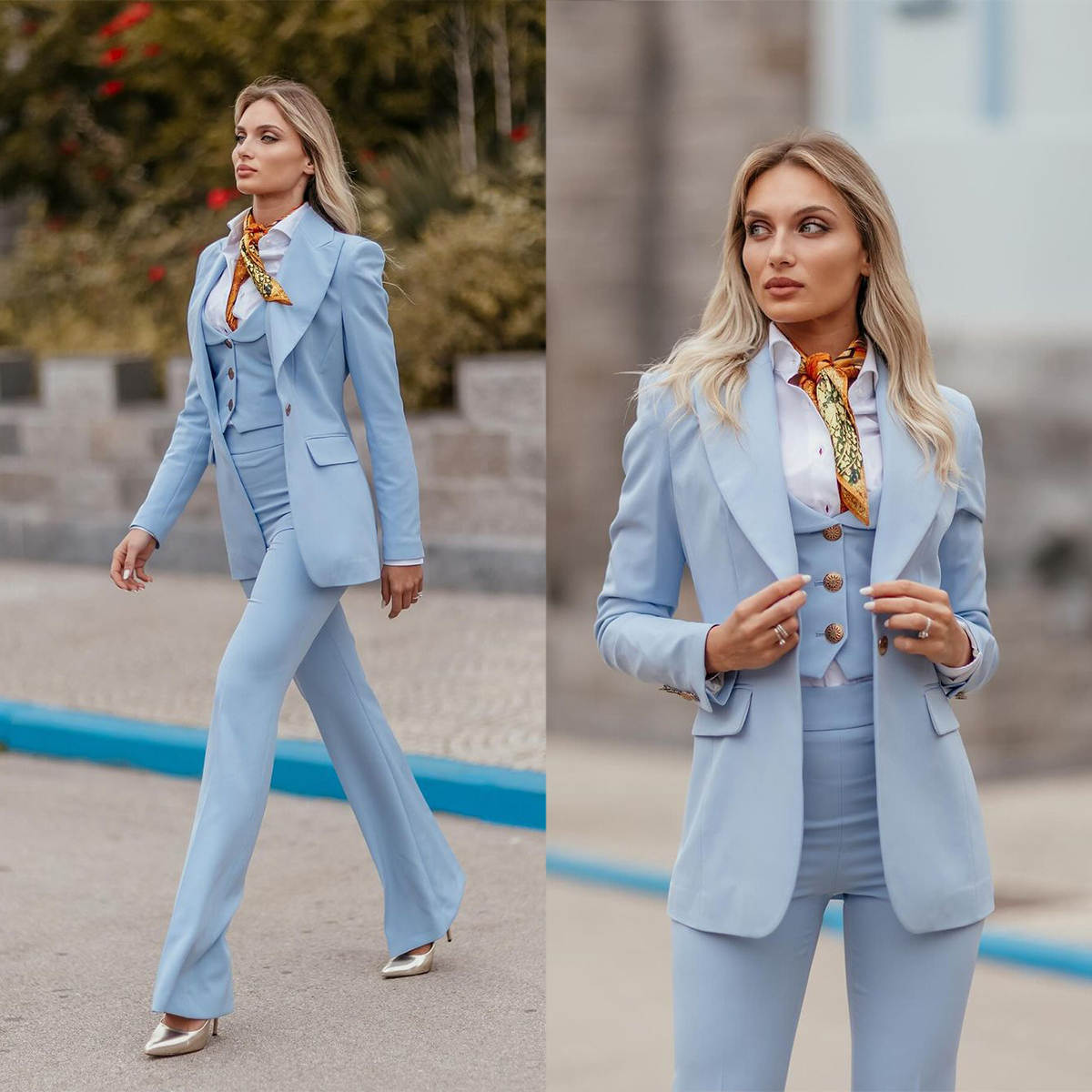 Women Formal Suits Sky Blue Pe - đánh giá và giá Women Formal Party Wear Dress