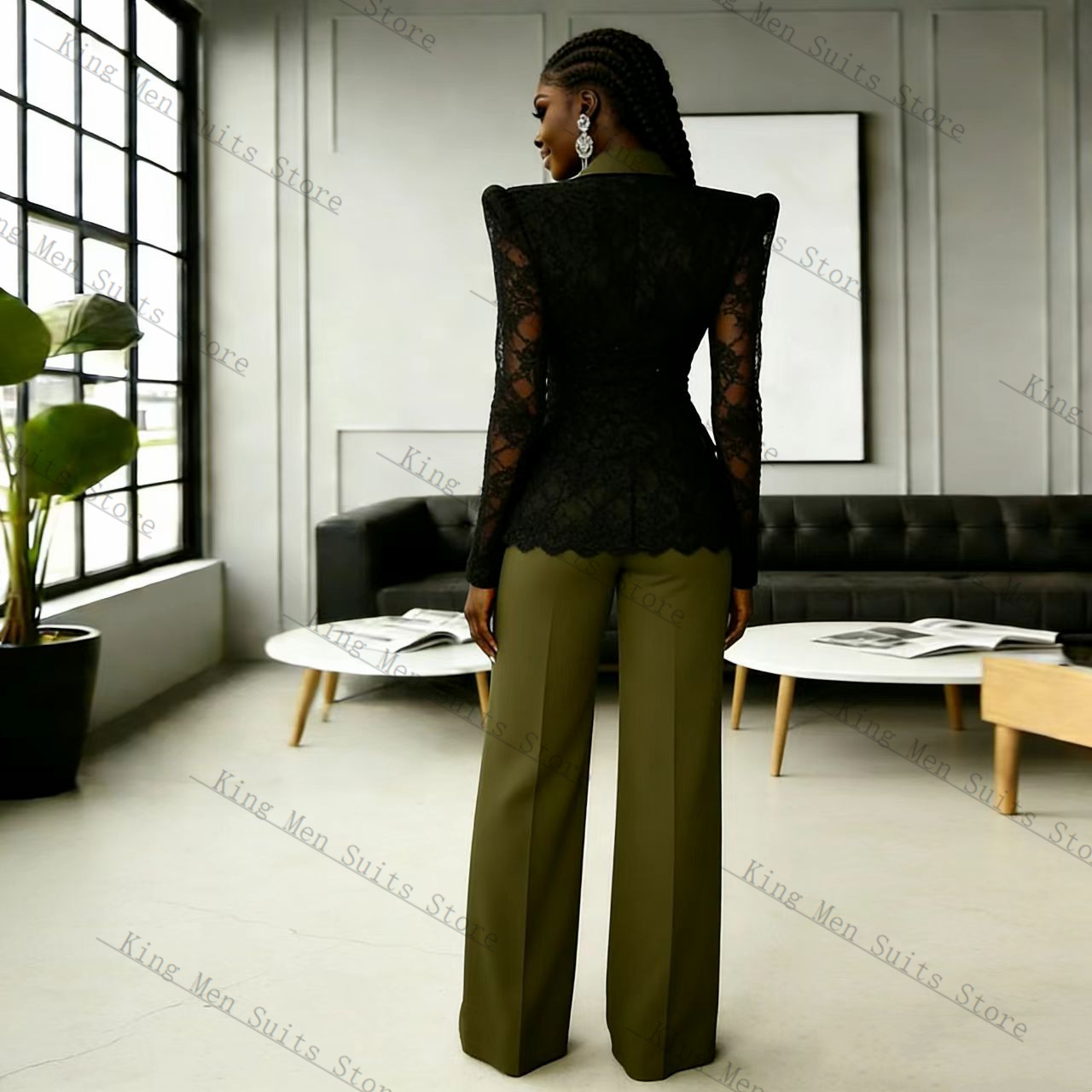 Green Black Lace Women Suit Se - đánh giá và giá Women'S Green Formal Wear