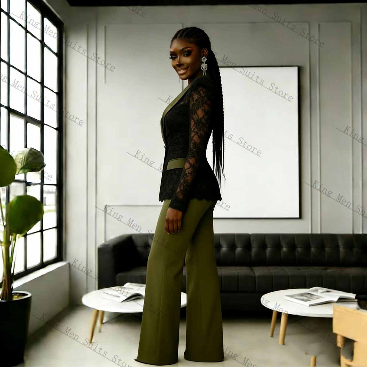Green Black Lace Women Suit Se - đánh giá và giá Women'S Green Formal Wear