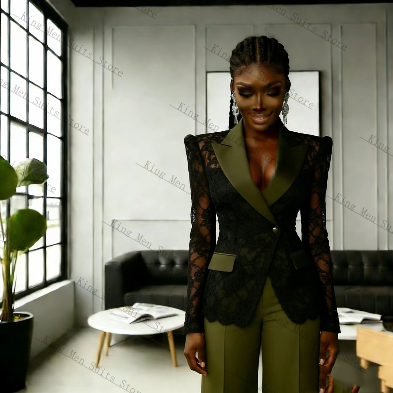 Green Black Lace Women Suit Se - đánh giá và giá Women'S Green Formal Wear
