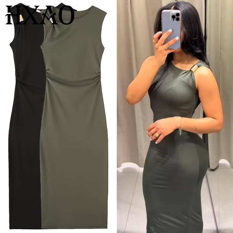 HXAO Womens Ruffled Bodycon Dr - đánh giá và giá Women'S Green Formal Wear