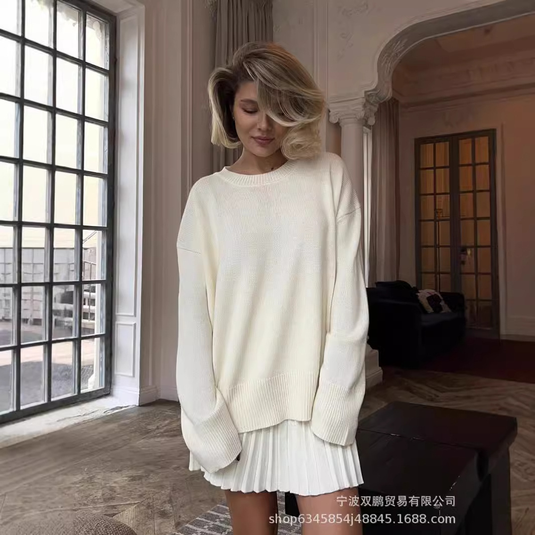 Autumn Solid Color O-neck Swea - đánh giá và giá Pencil Skirt Midi