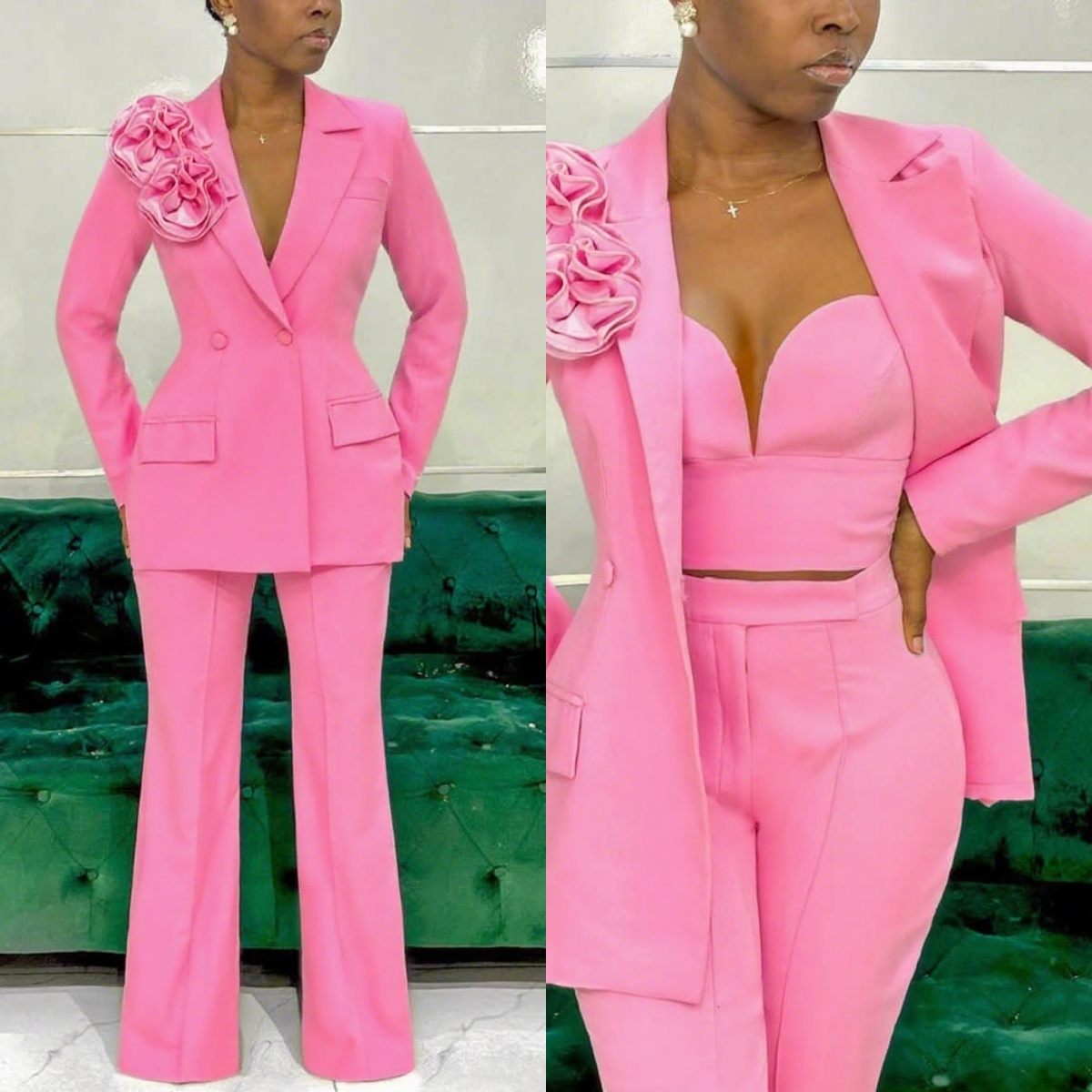 Customized Pink Women Pants Se - đánh giá và giá Women Formal Party Wear Dress