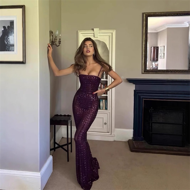 Purple Crystal Women Prom Dres - đánh giá và giá Women Formal Party Wear Dress