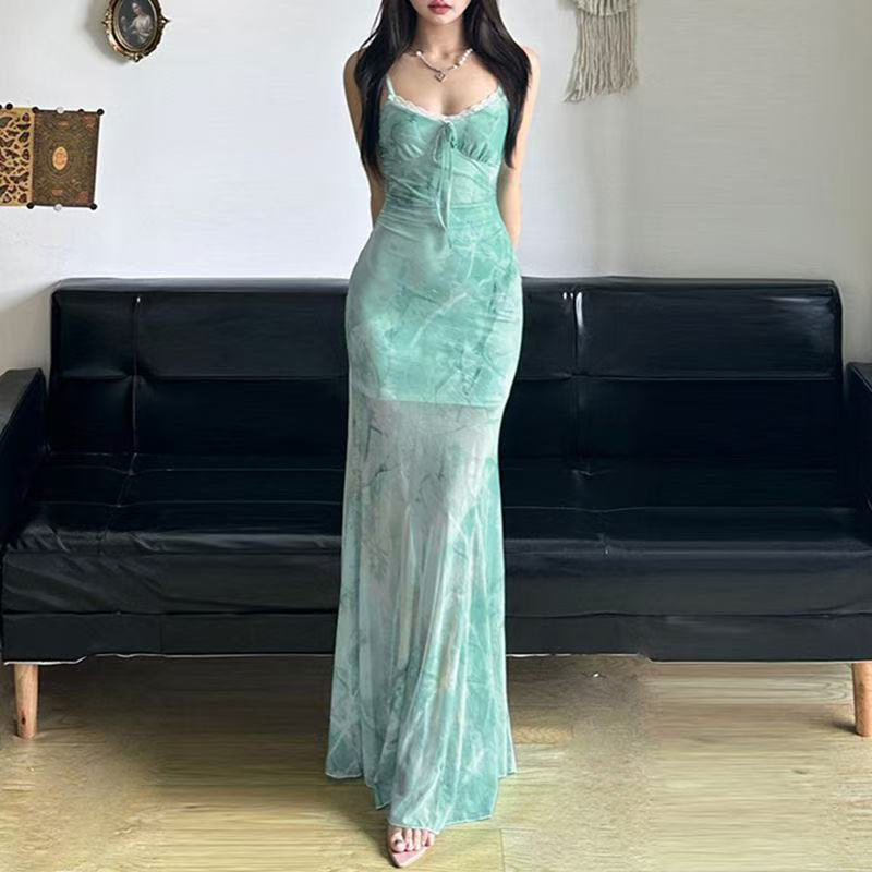 Summer Beach Long Dress Women  - đánh giá và giá Women'S Green Formal Wear